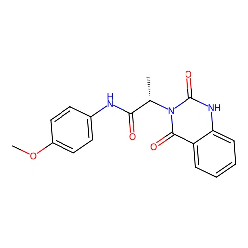 (2S)-2-(2-hydroxy-4-oxoquinazolin-3(4H)-yl)-N-(4-methoxyphenyl)propanamide structure