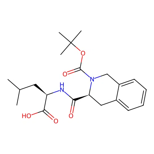 N-{[(3S)-2-(tert-butoxycarbonyl)-1,2,3,4-tetrahydroisoquinolin-3-yl]carbonyl}-D-leucine structure