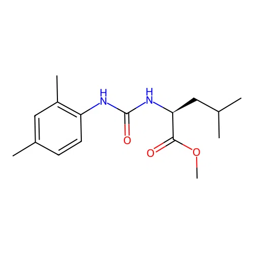 (S)-methyl 2-(3-(2,4-dimethylphenyl)ureido)-4-methylpentanoate structure