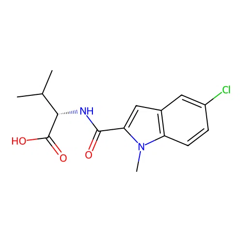 N-[(5-chloro-1-methyl-1H-indol-2-yl)carbonyl]-L-valine structure