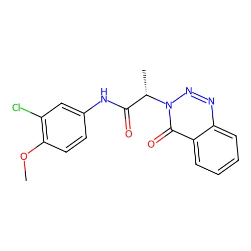 (S)-N-(3-chloro-4-methoxyphenyl)-2-(4-oxobenzo[d][1,2,3]triazin-3(4H)-yl)propanamide structure