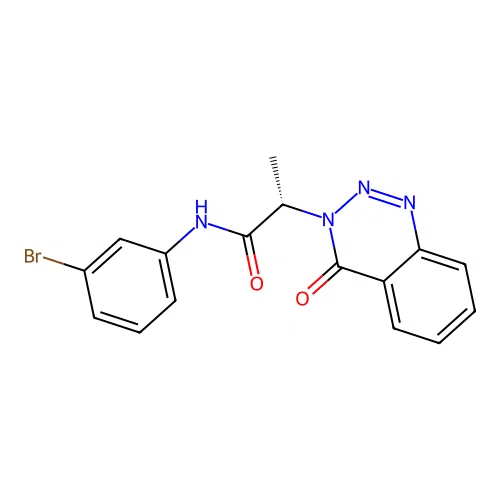 (2S)-N-(3-bromophenyl)-2-(4-oxo-1,2,3-benzotriazin-3(4H)-yl)propanamide structure