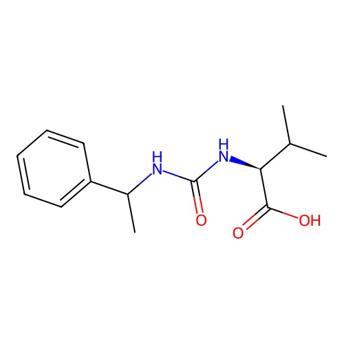 (2S)-3-methyl-2-(1-phenylethylcarbamoylamino)butanoic acid structure