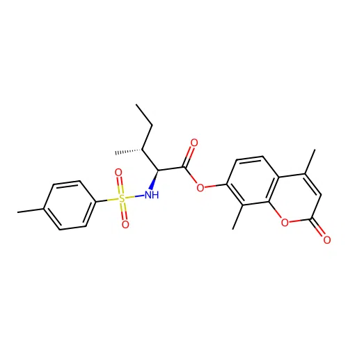 4,8-dimethyl-2-oxo-2H-chromen-7-yl N-[(4-methylphenyl)sulfonyl]-L-isoleucinate structure