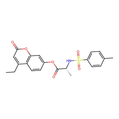 (4-ethyl-2-oxochromen-7-yl) (2R)-2-[(4-methylphenyl)sulfonylamino]propanoate structure