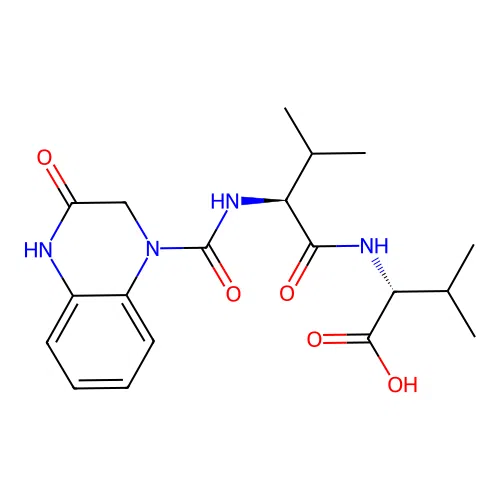 N-[(3-hydroxyquinoxalin-1(2H)-yl)carbonyl]-L-valyl-D-valine structure