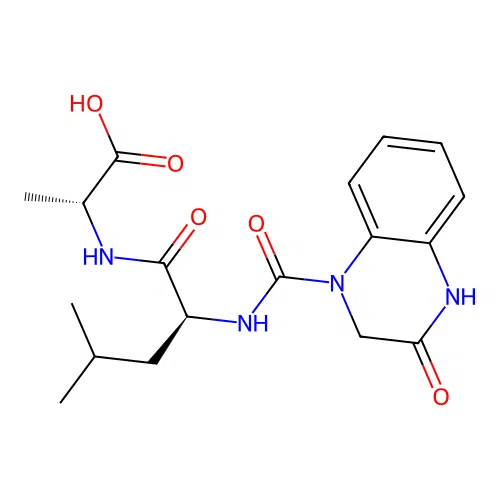 N-[(3-hydroxyquinoxalin-1(2H)-yl)carbonyl]-L-leucyl-D-alanine structure