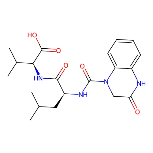 N-[(3-hydroxyquinoxalin-1(2H)-yl)carbonyl]-L-leucyl-L-valine structure