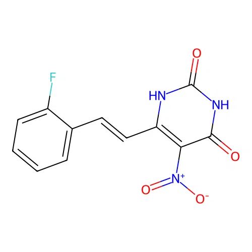 (e)-6-(2-Fluorostyryl)-5-nitropyrimidine-2,4(1h,3h)-dione structure