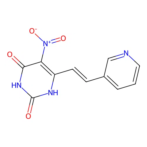 5-nitro-6-[(E)-2-pyridin-3-ylvinyl]pyrimidine-2,4(1H,3H)-dione structure