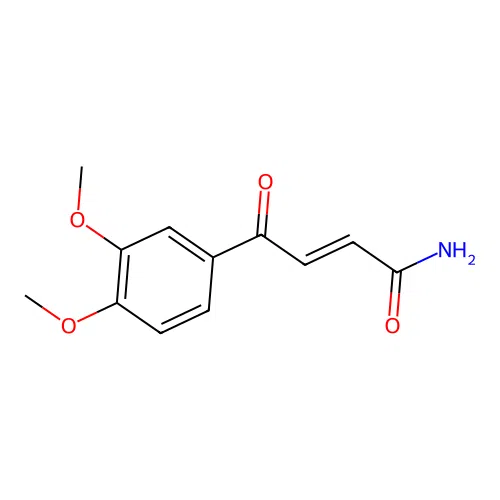 (E)-4-(3,4-dimethoxyphenyl)-4-oxobut-2-enamide structure