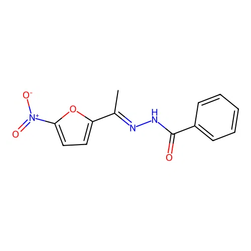 N'-(1-{5-nitro-2-furyl}ethylidene)benzohydrazide structure