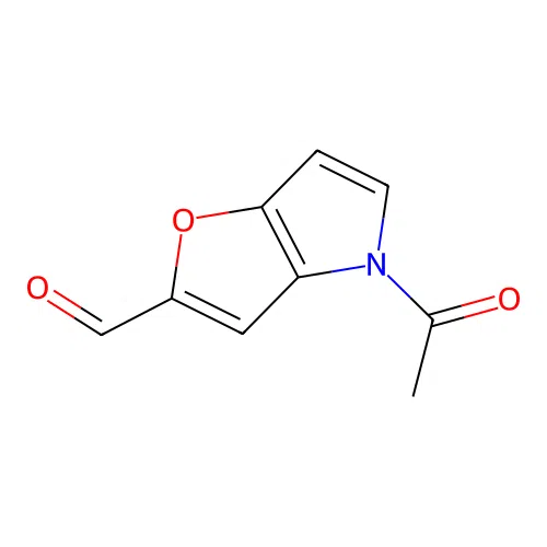 4-acetyl-4H-furo[3,2-b]pyrrole-2-carbaldehyde structure