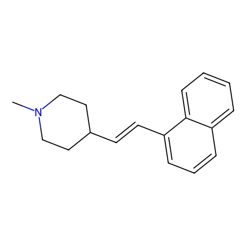 1-methyl-4-[(E)-2-naphthalen-1-ylethenyl]piperidine structure
