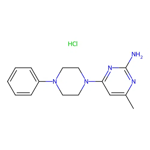 4-Methyl-6-(4-phenylpiperazinyl)pyrimidine-2-ylamine, hydrochloride structure