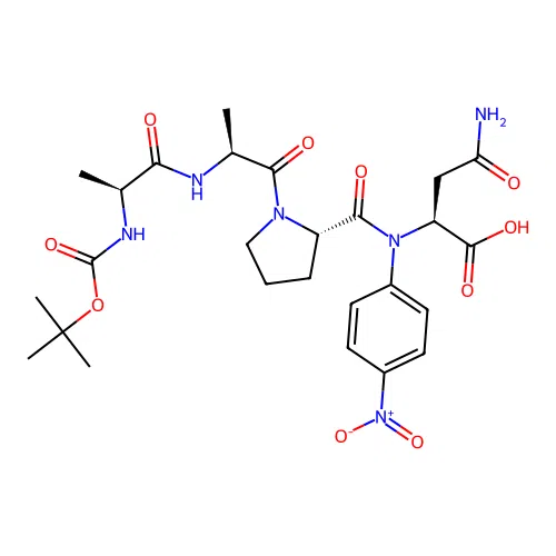 N-tert-butoxycarbonyl-alanyl-alanyl-prolyl-aspartyl-4-nitroanilide structure