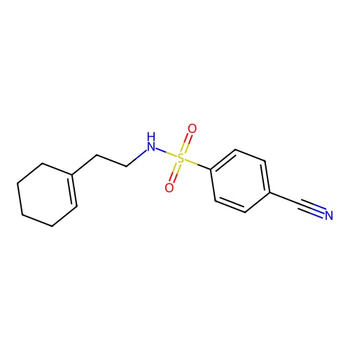 4-cyano-N-[2-(cyclohexen-1-yl)ethyl]benzenesulfonamide structure