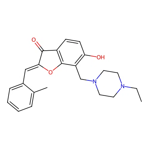 (Z)-7-((4-ethylpiperazin-1-yl)methyl)-6-hydroxy-2-(2-methylbenzylidene)benzofuran-3(2H)-one structure