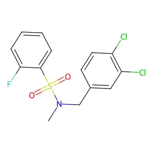 N-[(3,4-dichlorophenyl)methyl]-2-fluoro-N-methylbenzenesulfonamide structure