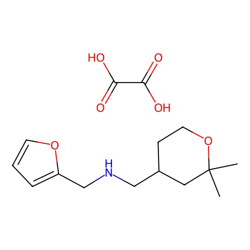 1-(2,2-dimethyltetrahydro-2H-pyran-4-yl)-N-(furan-2-ylmethyl)methanamine oxalate structure