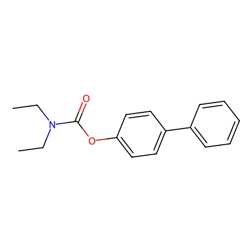 (4-phenylphenyl) N,N-diethylcarbamate structure