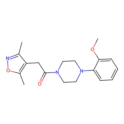 2-(3,5-Dimethyl-1,2-oxazol-4-yl)-1-[4-(2-methoxyphenyl)piperazin-1-yl]ethanone structure