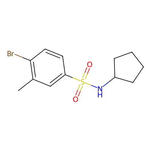 4-bromo-N-cyclopentyl-3-methylbenzenesulfonamide structure