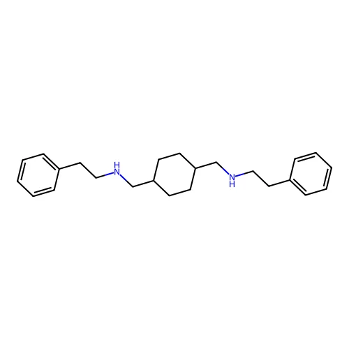 2-phenyl-N-[[4-[(2-phenylethylamino)methyl]cyclohexyl]methyl]ethanamine structure