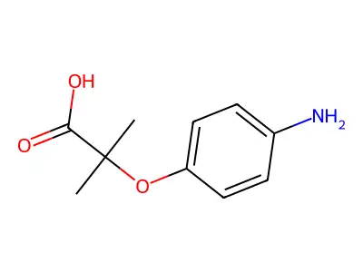 2-(4-Aminophenoxy)-2-methylpropanoic acid structure