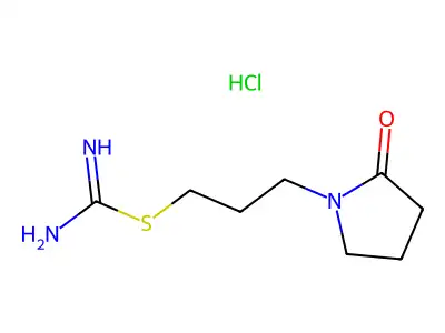 3-(2-Oxopyrrolidin-1-yl)propyl carbamimidothioate--hydrogen chloride (1/1) structure