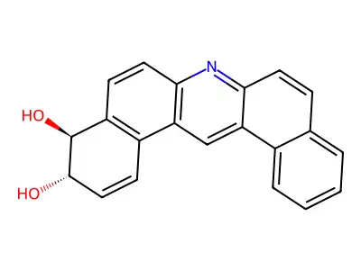 Dibenz(a,j)acridine-3,4-diol, 3,4-dihydro-, trans- structure