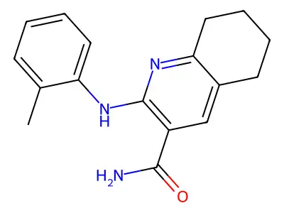 3-Quinolinecarboxamide, 5,6,7,8-tetrahydro-2-((2-methylphenyl)amino)- structure