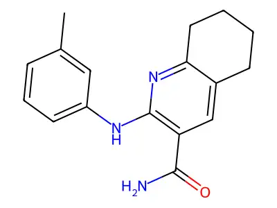 3-Quinolinecarboxamide, 5,6,7,8-tetrahydro-2-((3-methylphenyl)amino)- structure