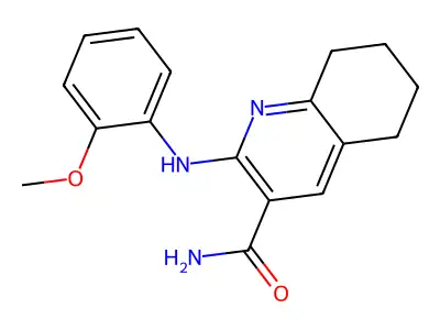 3-Quinolinecarboxamide, 5,6,7,8-tetrahydro-2-((2-methoxyphenyl)amino)- structure