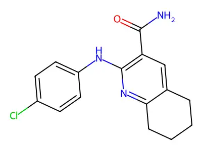 3-Quinolinecarboxamide, 5,6,7,8-tetrahydro-2-((4-chlorophenyl)amino)- structure