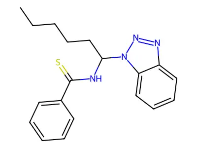 N-[1-(1H-1,2,3-Benzotriazol-1-yl)hexyl]benzenecarbothioamide structure