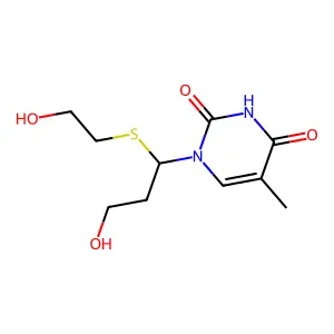 (R,S)-1-(1-(2-Hydroxyethylthio)-3-hydroxypropyl)thymine structure