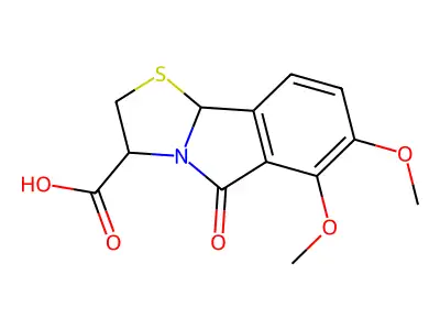 6,7-dimethoxy-5-oxo-2,3,5,9b-tetrahydrothiazolo[2,3-a]isoindole-3-carboxylic acid structure