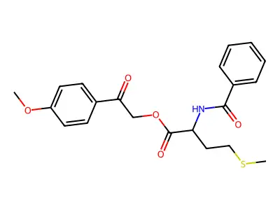 2-(4-methoxyphenyl)-2-oxoethyl N-(phenylcarbonyl)methioninate structure