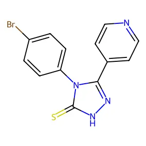 4-(4-bromophenyl)-3-(pyridin-4-yl)-4,5-dihydro-1H-1,2,4-triazole-5-thione structure
