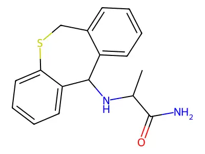 Propanamide, 2-((6,11-dihydrodibenzo(b,e)thiepin-11-yl)amino)- structure