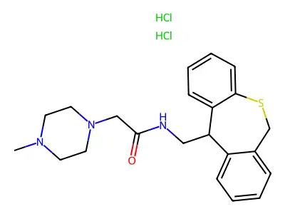 N-(6,11-Dihydrodibenzo(b,e)thiepin-11-ylmethyl)-2-(4-methyl-1-piperazinyl)acetamide 2HCl H2O structure