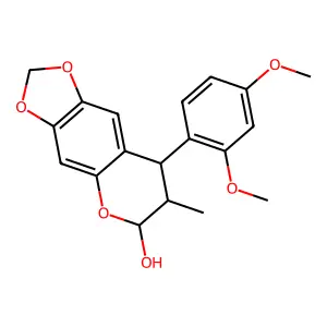 8-(2,4-Dimethoxyphenyl)-7,8-dihydro-7-methyl-6H-1,3-dioxolo(4,5-g)(1)benzopyran-6-ol structure