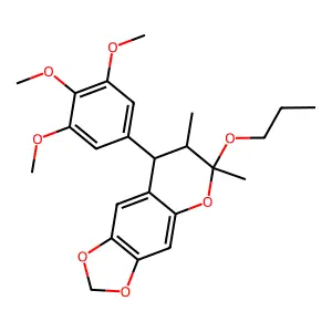 7,8-Dihydro-6,7-dimethyl-6-propoxy-8-(3,4,5-trimethoxyphenyl)-6H-1,3-dioxolo(4,5-g)(1)benzopyran structure