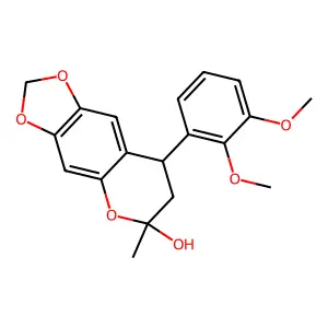 8-(2,3-Dimethoxyphenyl)-7,8-dihydro-6-methyl-6H-1,3-dioxolo(4,5-g)(1)benzopyran-6-ol structure
