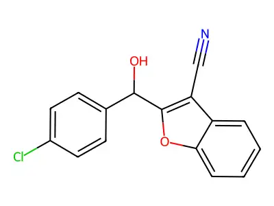 3-Benzofurancarbonitrile, 2-((4-chlorophenyl)hydroxymethyl)- structure