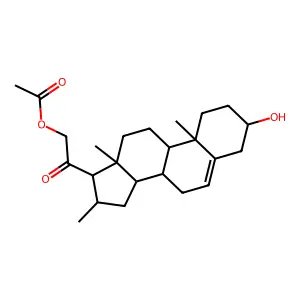 3beta,21-Dihydroxy-16alpha-methylpregn-5-en-20-one 21-acetate structure