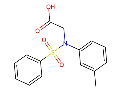 N-(3-methylphenyl)-N-(phenylsulfonyl)glycine structure