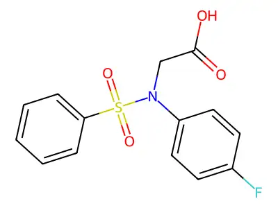 N-(4-fluorophenyl)-N-(phenylsulfonyl)glycine structure