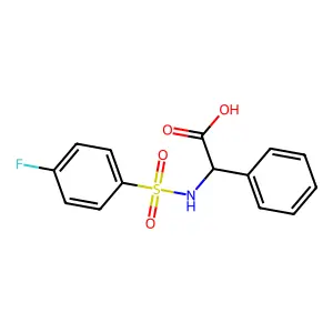 (S)-2-(4-fluorophenylsulfonamido)-2-phenylacetic acid structure